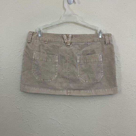 beige corduroy ribbed y2k micro mini skirt - Picture 4 of 8